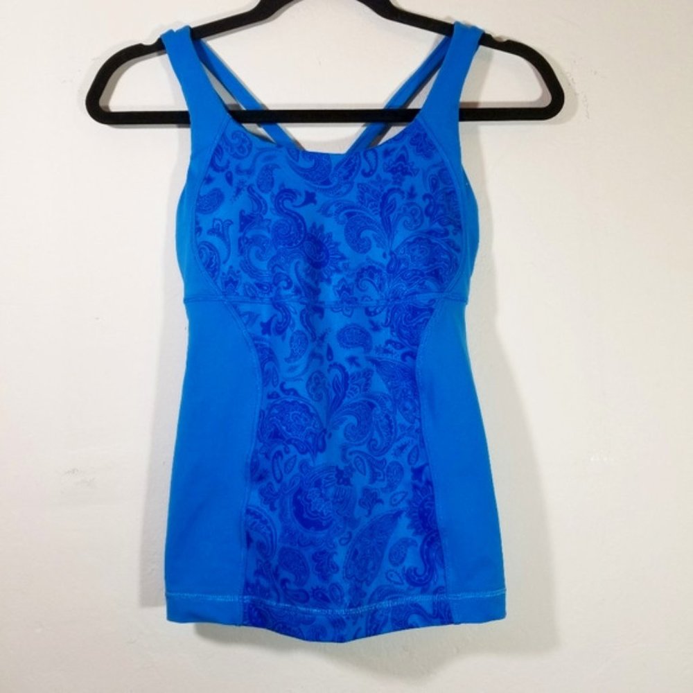 Lululemon Blue Workout Tank With Built in Bra
